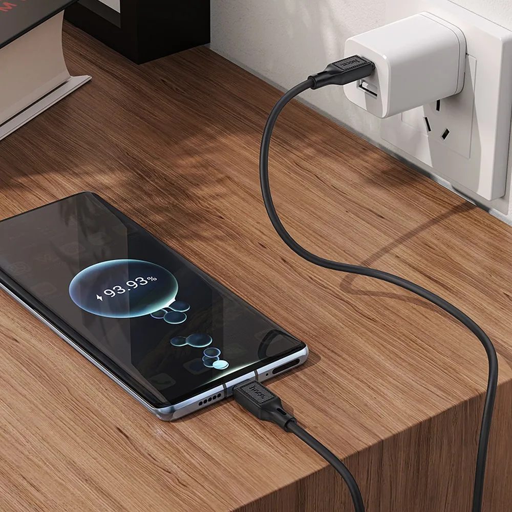Hoco X90 kábel USB-C - USB-C, 3A 60W, 1 m, čierny