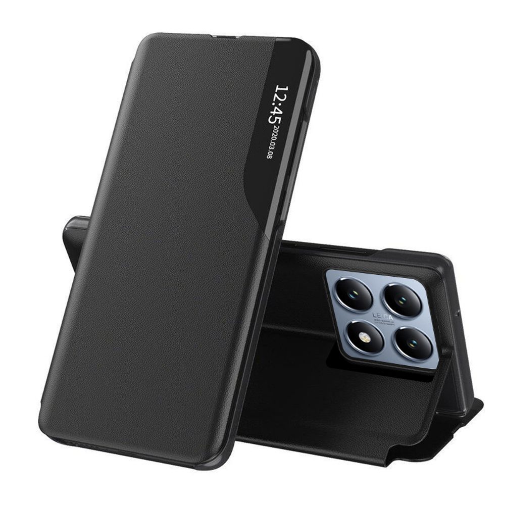 Eco Leather View Case, Xiaomi 14T Pro, fekete