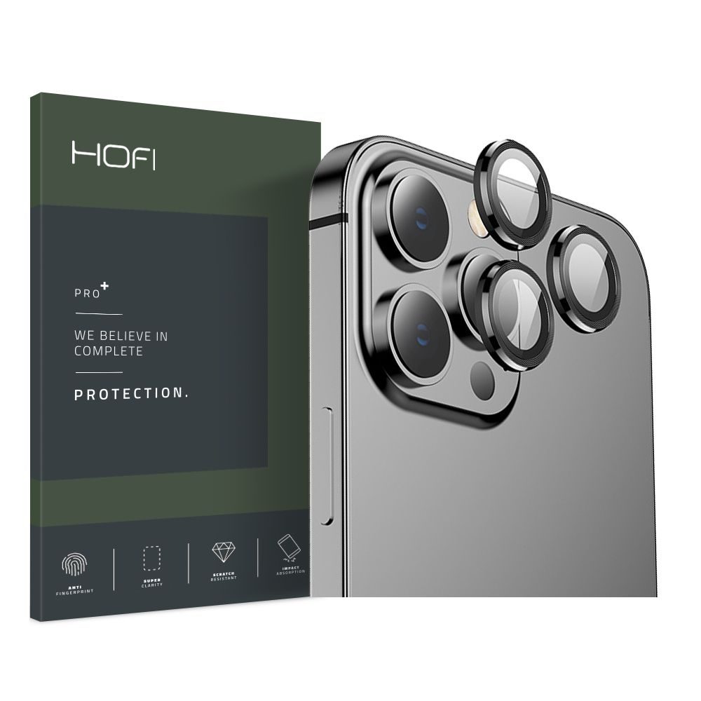 Hofi Camring Pro+, Staklo Za Leću Fotoaparata, IPhone 13 Pro / 13 Pro MAX, Crna