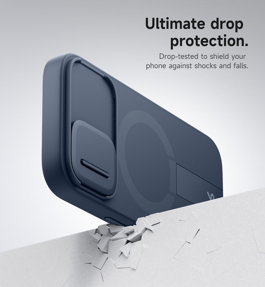 Suritch MagSafe Kickstand Camprotector obal iPhone 17, modrý