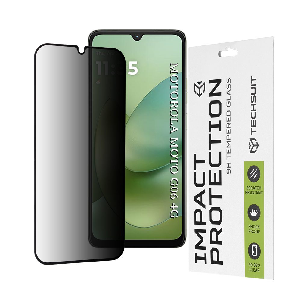 Levně Techsuit 111D Privacy Tvrzené sklo, Motorola Moto G06 / G06 Power, černé