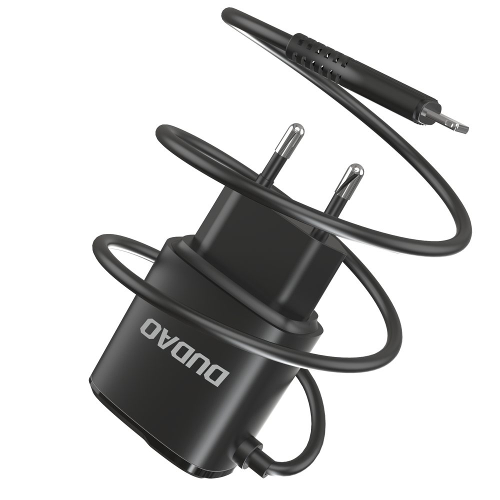 Dudao Lightning Nabíjačka S 2 USB Porty, 12W, čierna