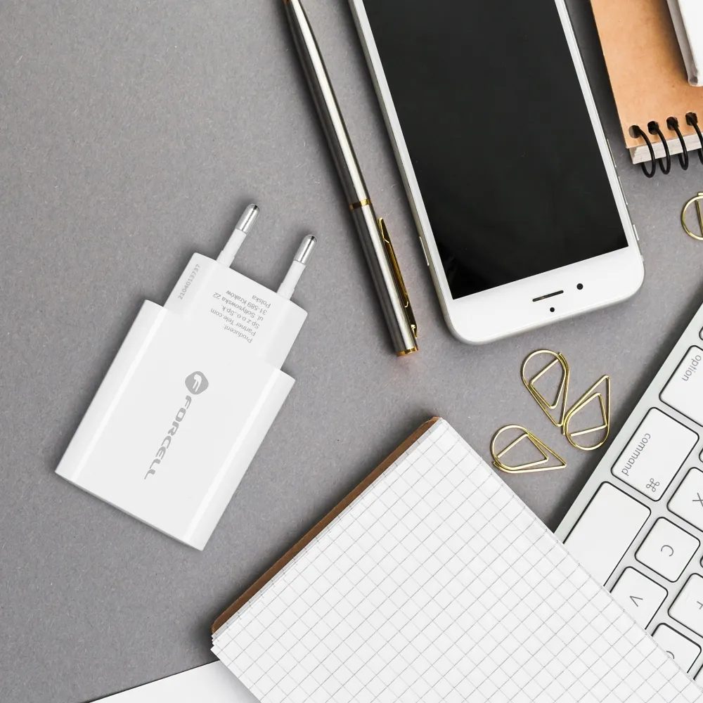 Forcell napájacia nabíjačka s konektorom USB-C a káblom USB-C, 3A, 25W s funkciou nabíjania PD a QC 4.0, 1 m