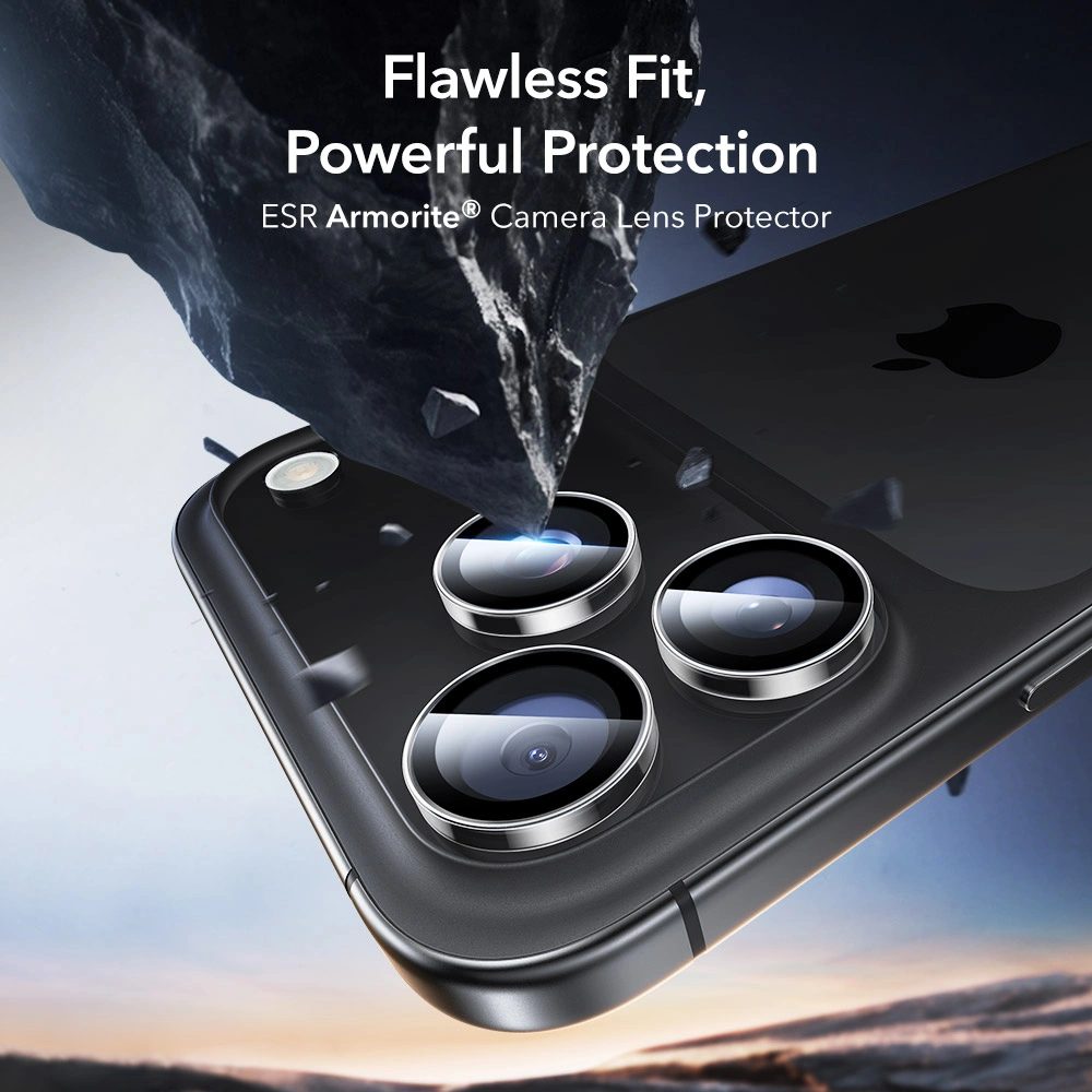 ESR Armorite Tvrdené sklo na objektív fotoaparátu, iPhone 14 Pro / Max / 15 Pro / Max / 16 Pro / Max / 17 Pro / Max, priehľadné