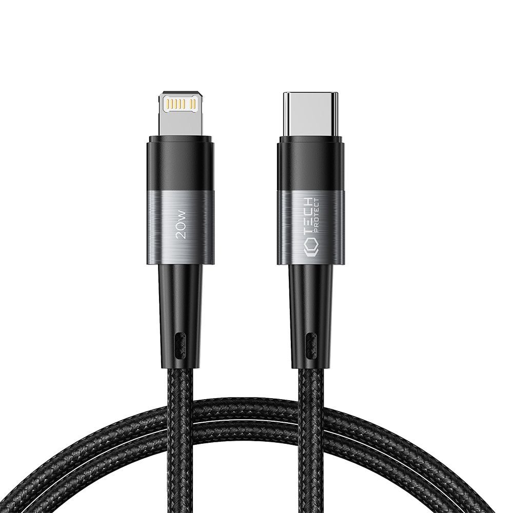 Tech-Protect UltraBoost USB-C - Lightning Kabel, PD20W / 3A, 0,25 M, šedý