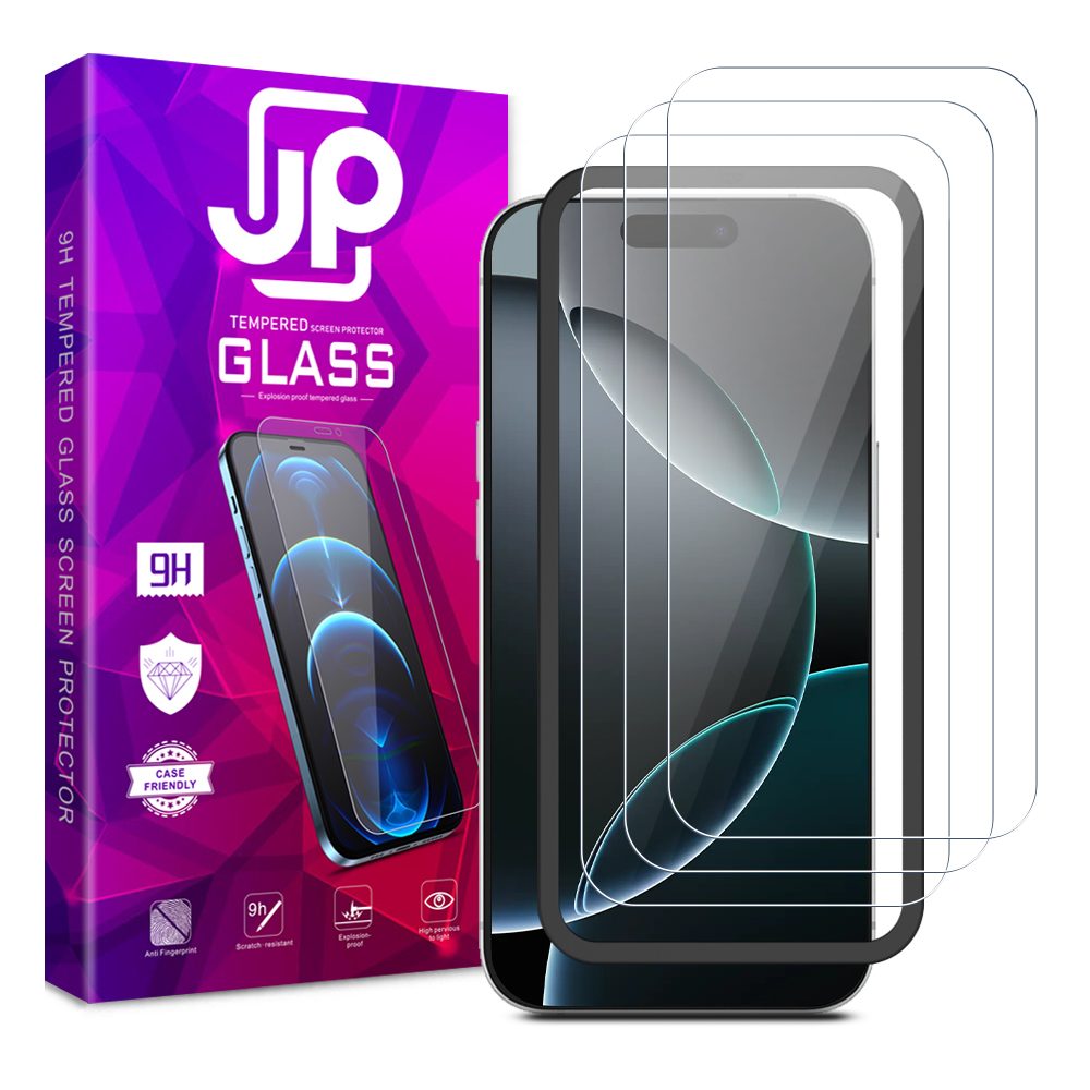 Levně JP Long Pack Tvrzených skel, 3 skla na telefon s aplikátorem, iPhone 16 Pro