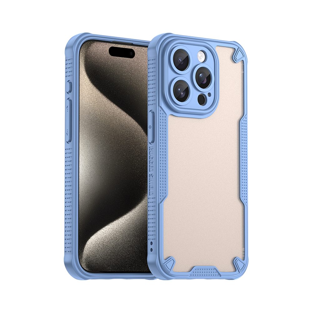 Levně ArmorShield Hybrid Case, iPhone 15 Pro, modrý