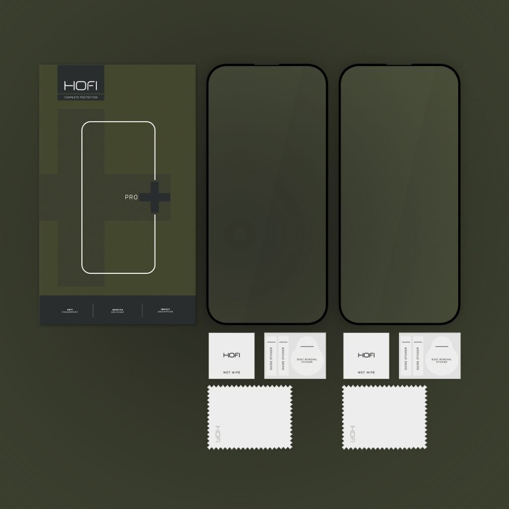 Hofi Pro+ Tvrdené sklo, iPhone 16, 2 kusy, čierne