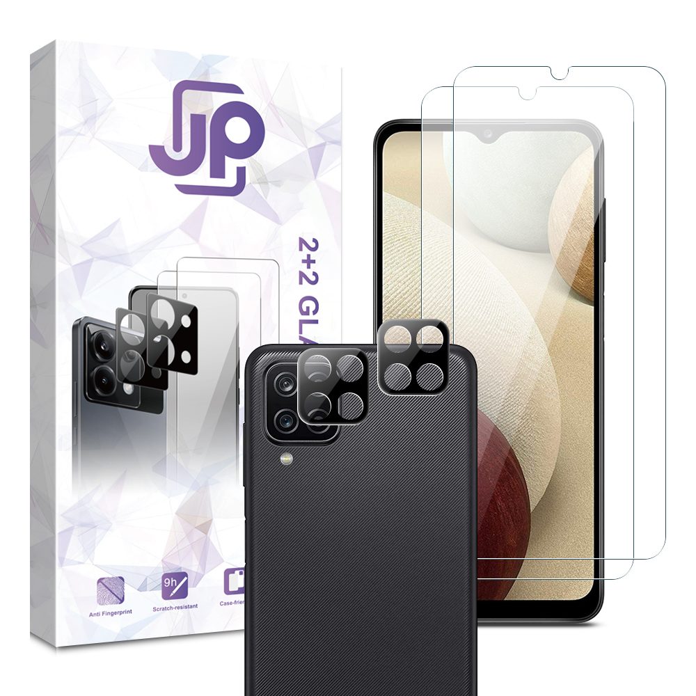 JP Combo Pack, Súprava 2 Tvrdených Skiel A 2 Sklíčok Pre šošovku, Samsung Galaxy A12