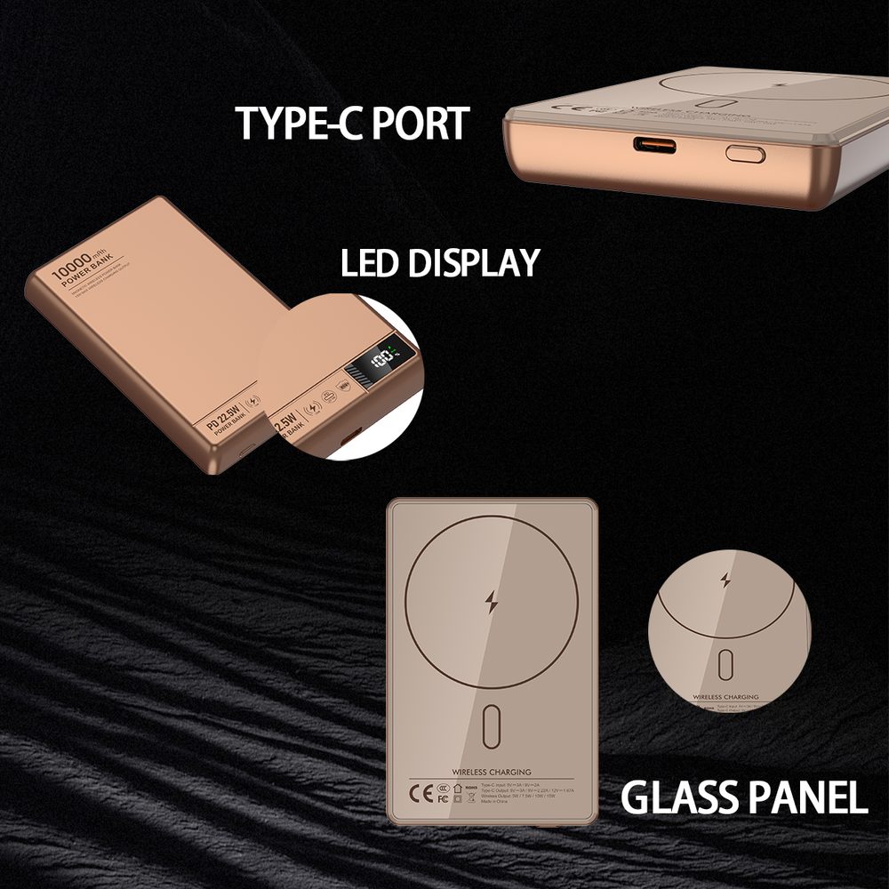 UltraThin MagSafe 15W Bezdrôtová powerbanka 10000 mAh s LED displejom a podporou nabíjania Apple Watch, sivá