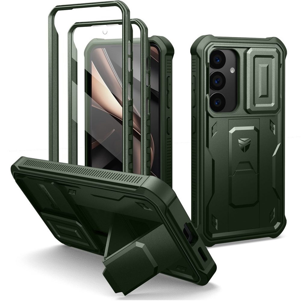 Levně Dexnor 360 Kickstand Camprotector obal Samsung Galaxy S25, zelený