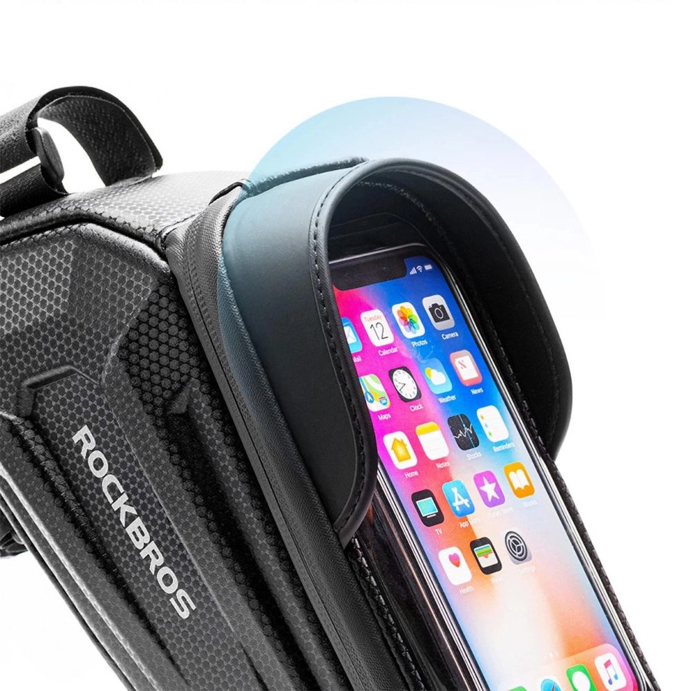 Rockbros B68-1 Obrnená taška na bicykel s vreckom na telefón 1,7l, čierna