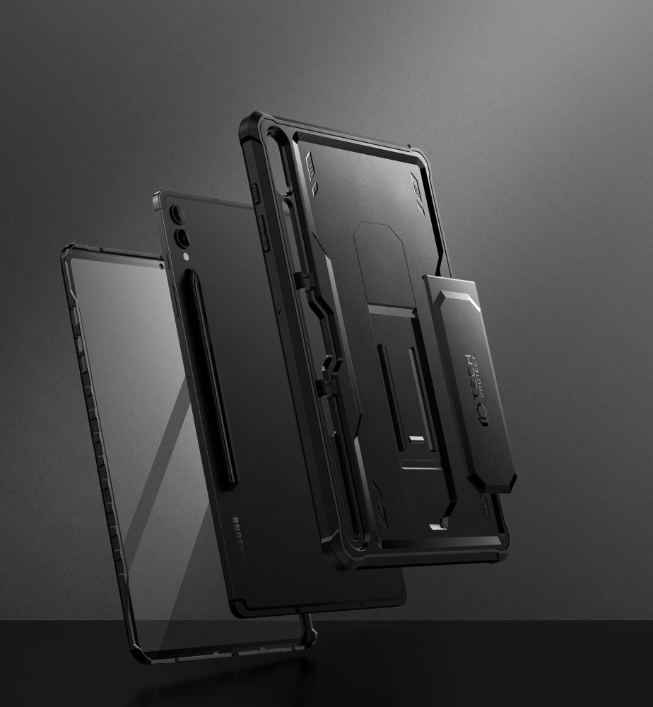 Tech-Protect Kevlar Pro Tok, Samsung Galaxy Tab S9+ Plus 12.4 (X810 / X816B), Fekete