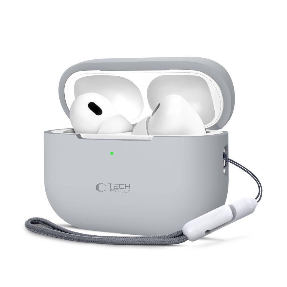 Levně Tech-Protect Silikonové pouzdro, Apple AirPods Pro 1 / 2, šedé