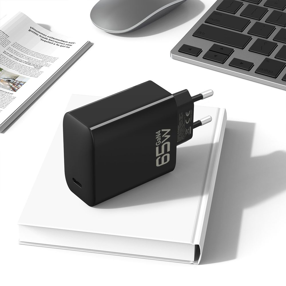 Blavec nabíjačka BC-8, GaN4, PD QC 65W 3A, USB-C, čierna