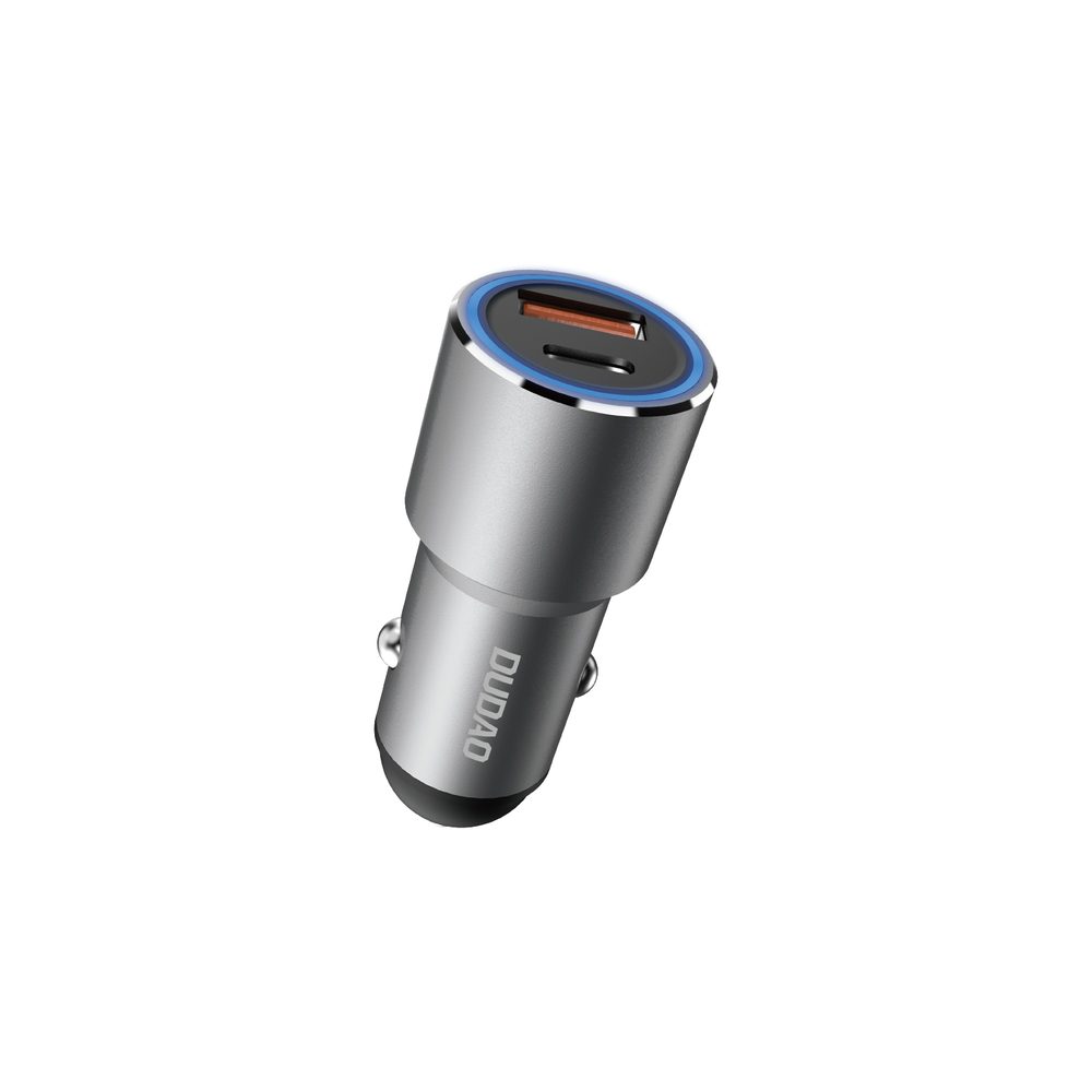 Levně Dudao R4PQ nabíječka do auta USB + USB-C, 22,5 W, šedá