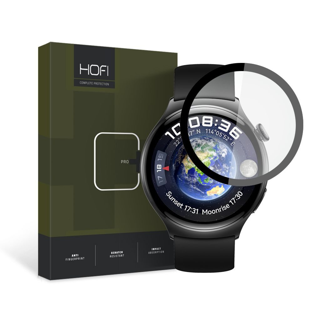 Hofi Hybrid Folie De Sticlă Securizată, Huawei Watch 4 46mm, Neagră