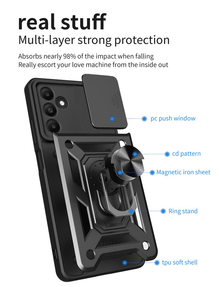 JP CamShield, Samsung Galaxy A15, Fekete