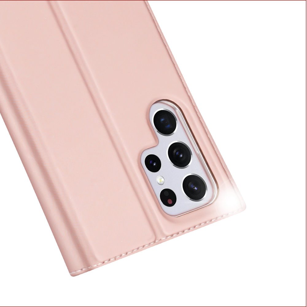 Dux Ducis Skin Pro, Knížkové Pouzdro, Samsung Galaxy S22 Ultra, Růžové