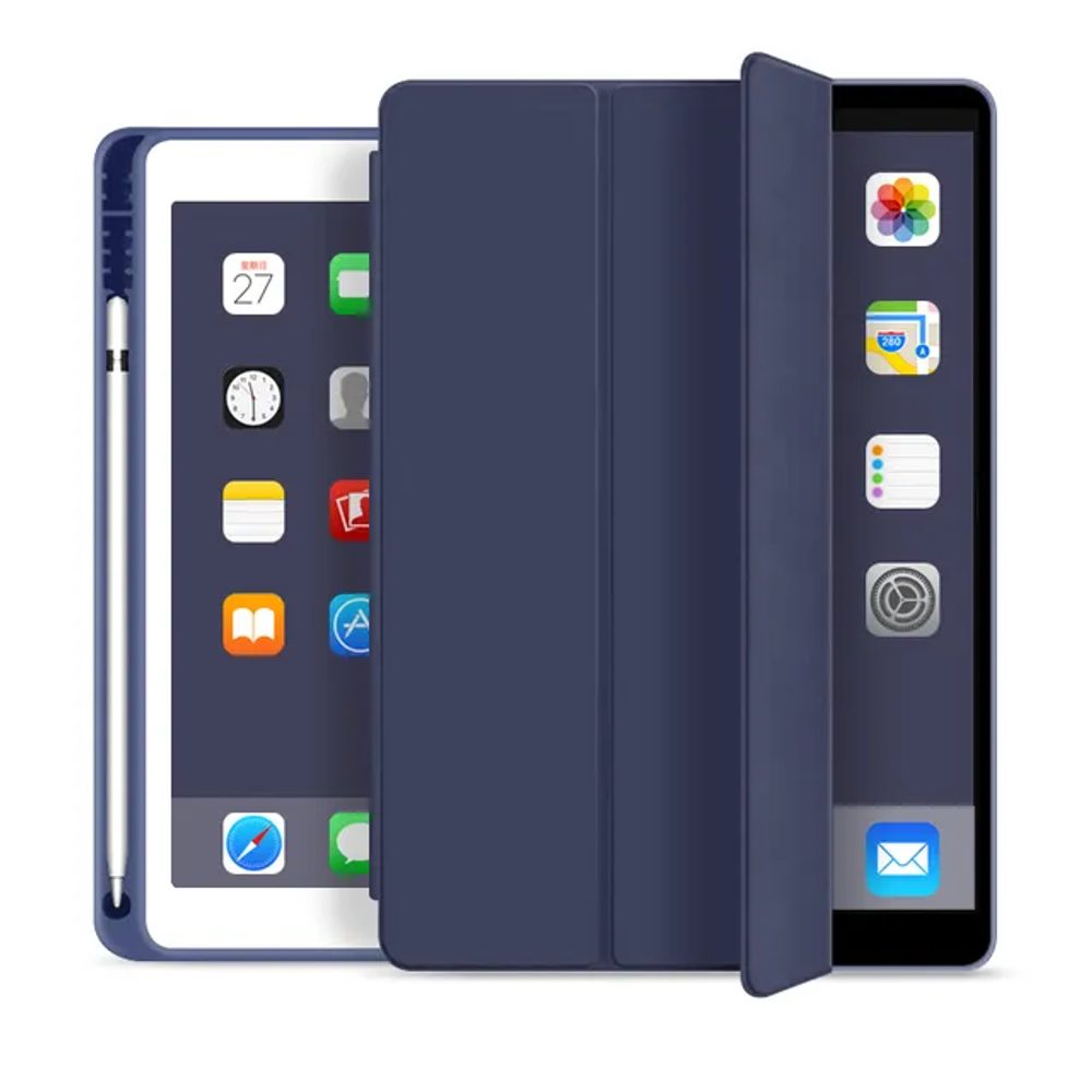 JP Smart case tollal ellátott táblagép tok, iPad Pro 11 2018 / 2020 / 2022, iPad Air 4 10.9 2020 / Air 5 10.9 2022 / Air 11 2024, kék