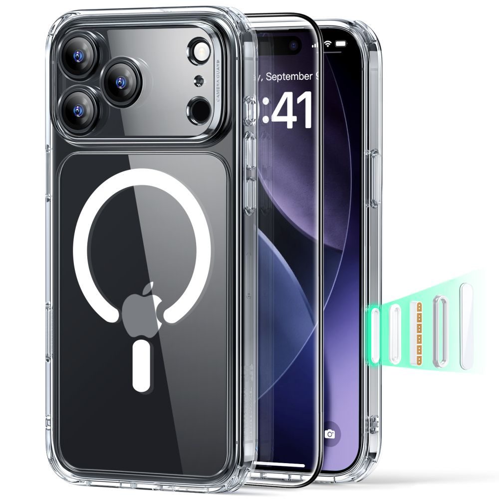 Levně ESR Classic Hybrid MagSafe + tvrzené sklo, iPhone 17 Pro, průhledné
