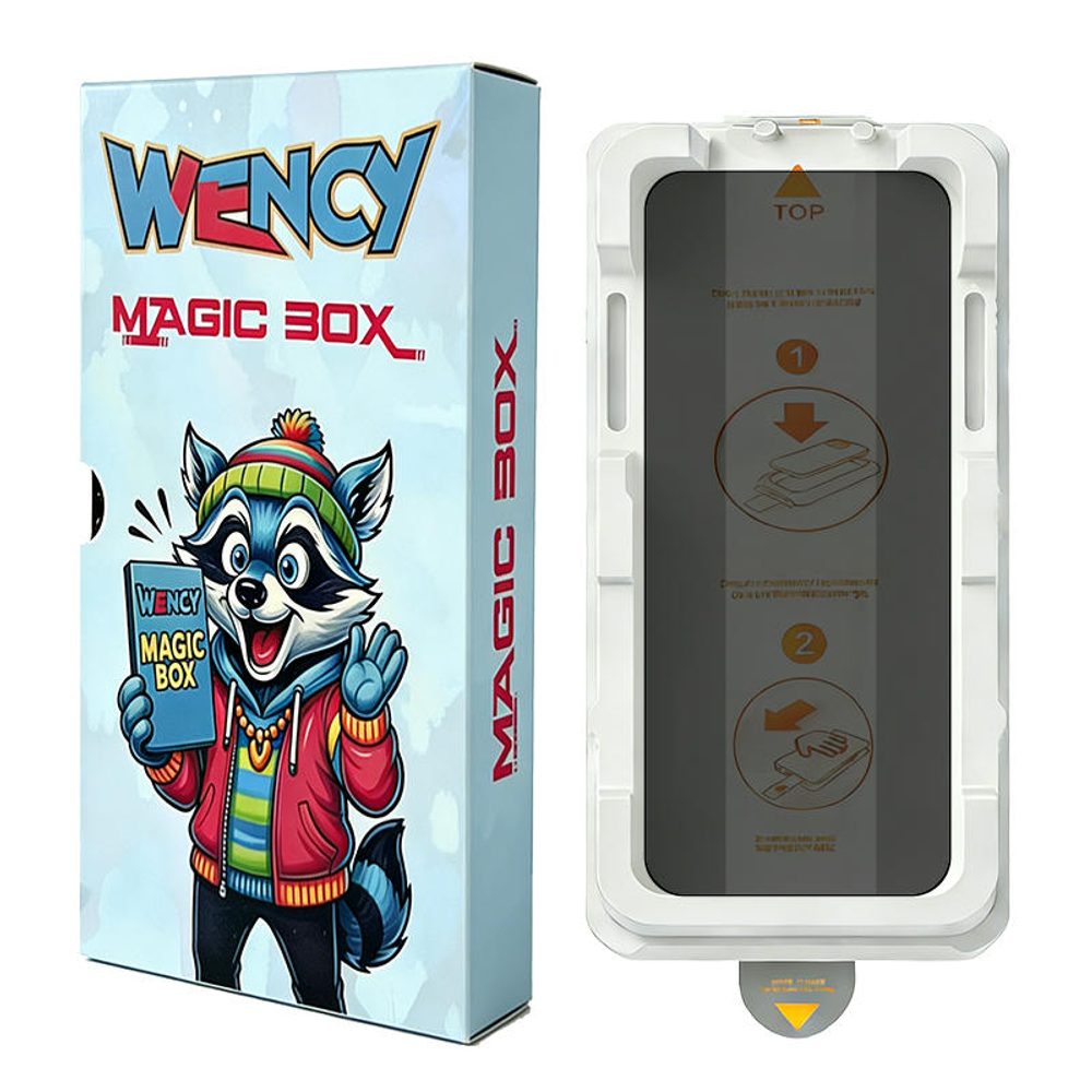Levně Wency Magic Box Privacy 5D Tvrzené sklo s jednoduchou aplikací, Samsung Galaxy S25, černé