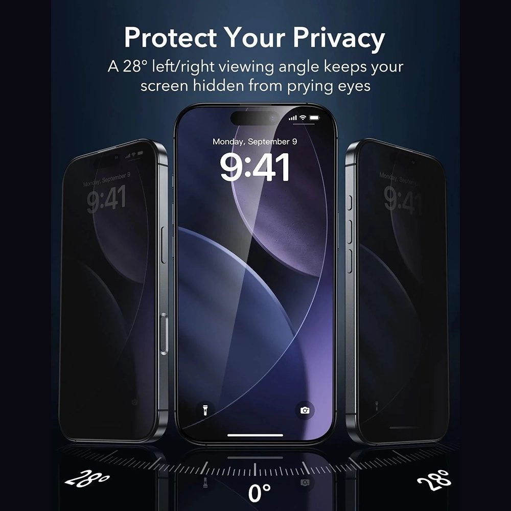 ESR Privacy Armorite Tvrdené sklo UltraFit, iPhone 17, 3 kusy