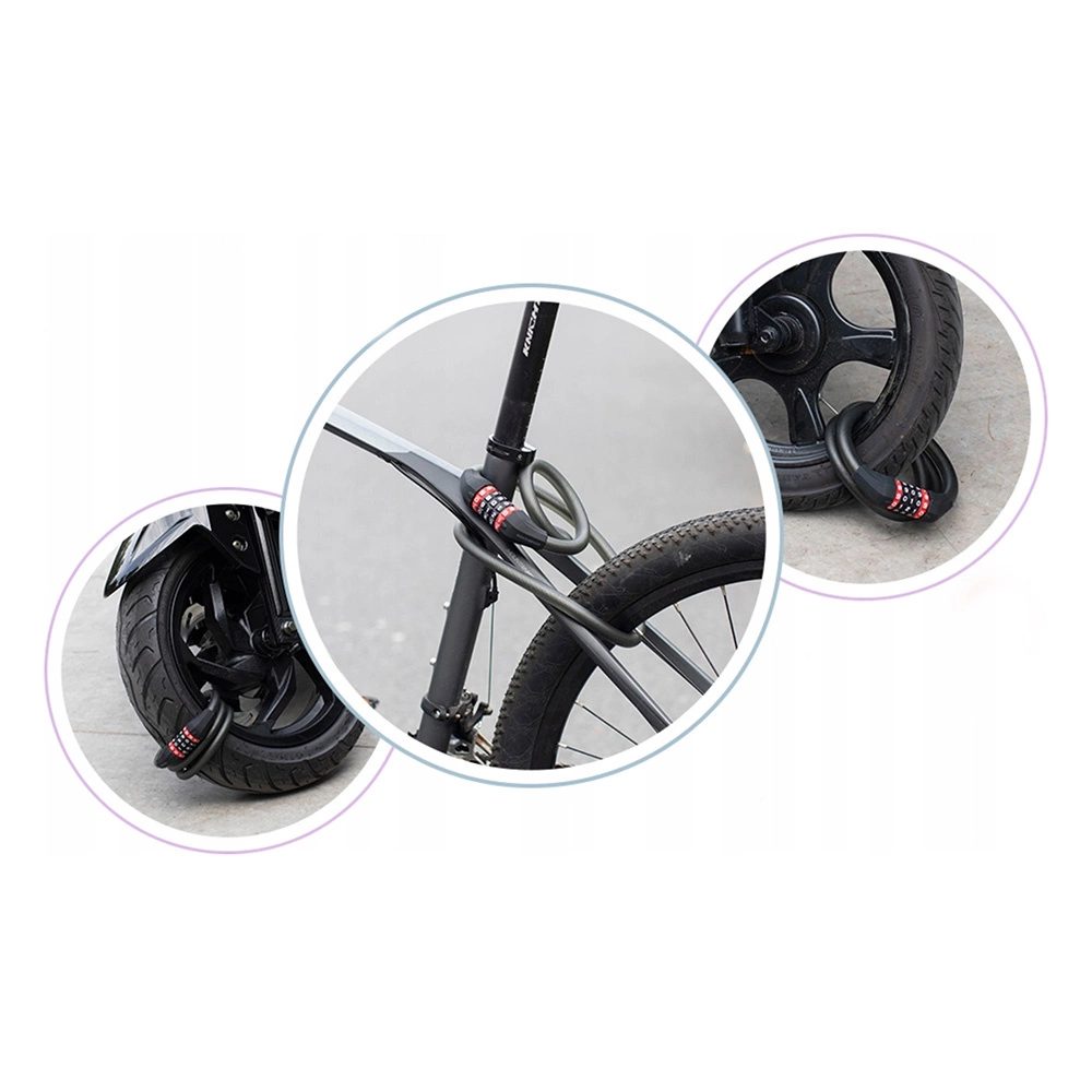 Rockbros RKS507-1BK Zámok na bicykel, 1,8 m, čierny