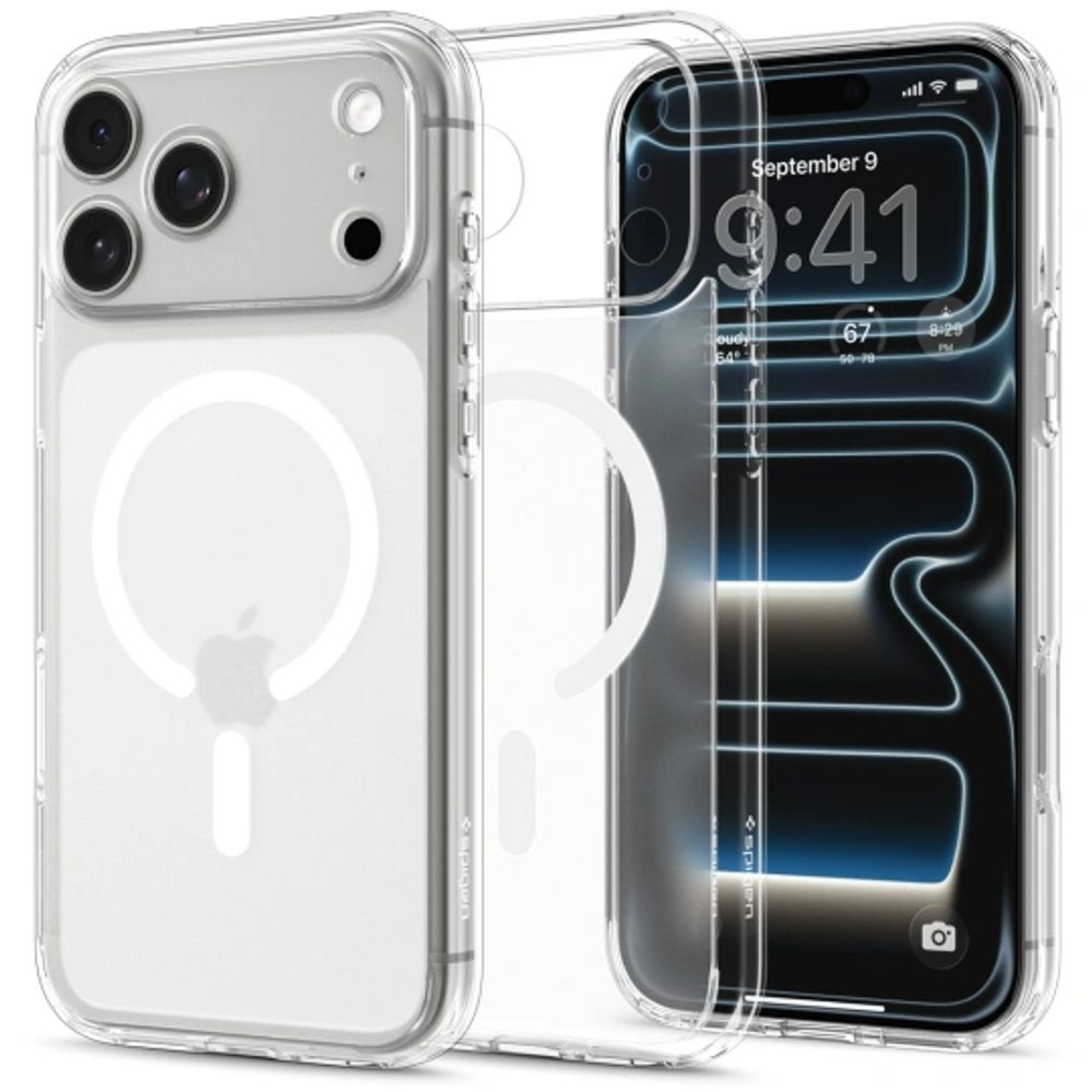 Spigen Ultra Hybrid Mag cu MagSafe, iPhone 17 Pro / 18 Pro, alb frost