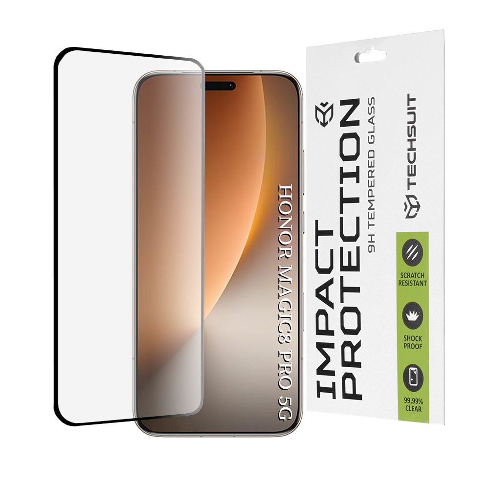 Techsuit 111D Edzett üveg, Honor Magic 8 Pro, fekete