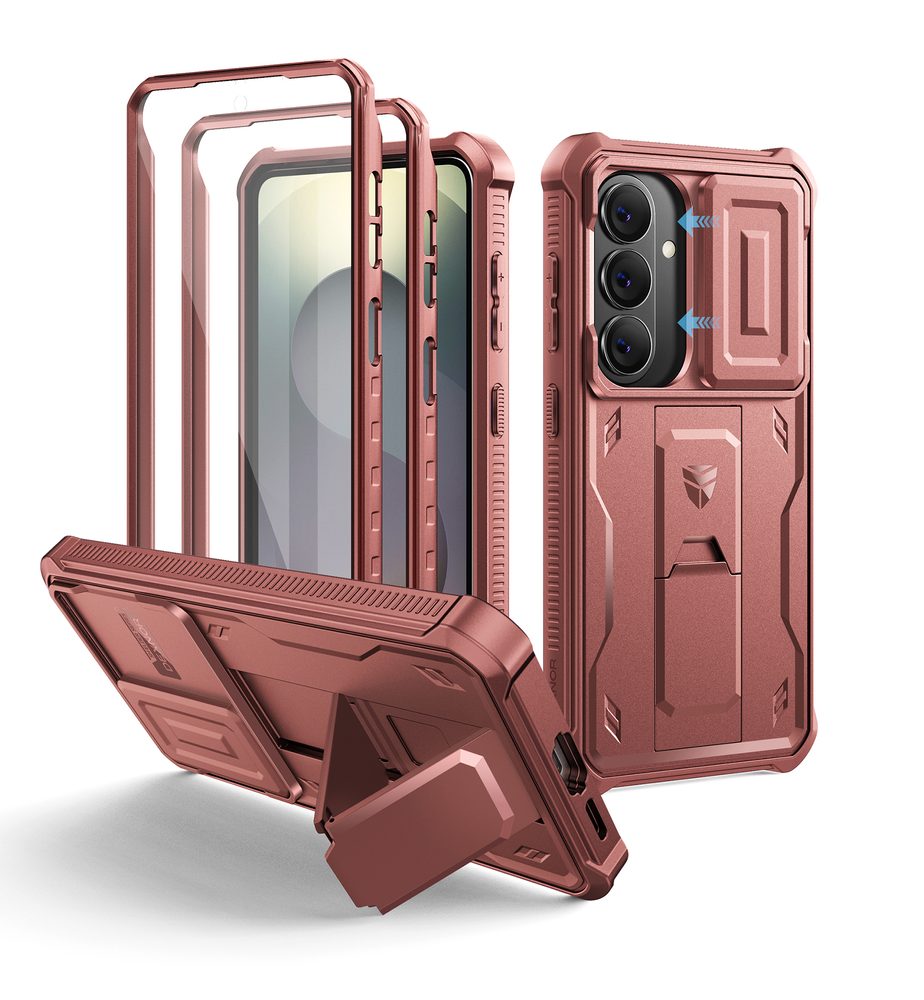 Levně Dexnor 360 Kickstand Camprotector obal Samsung Galaxy S26, vínový