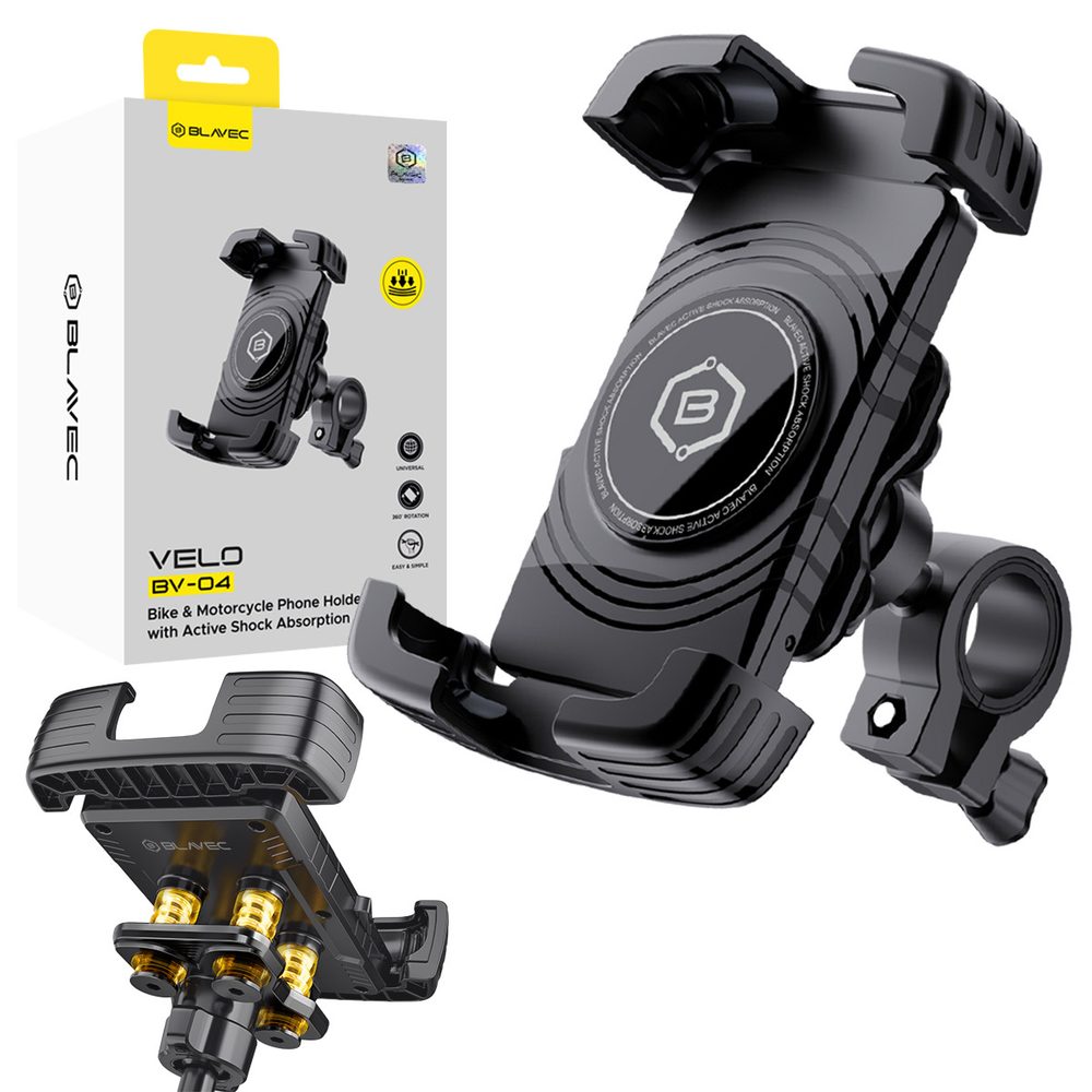 Blavec BV-04 Velo Držák na řídítka s tlumením nárazů, černý
