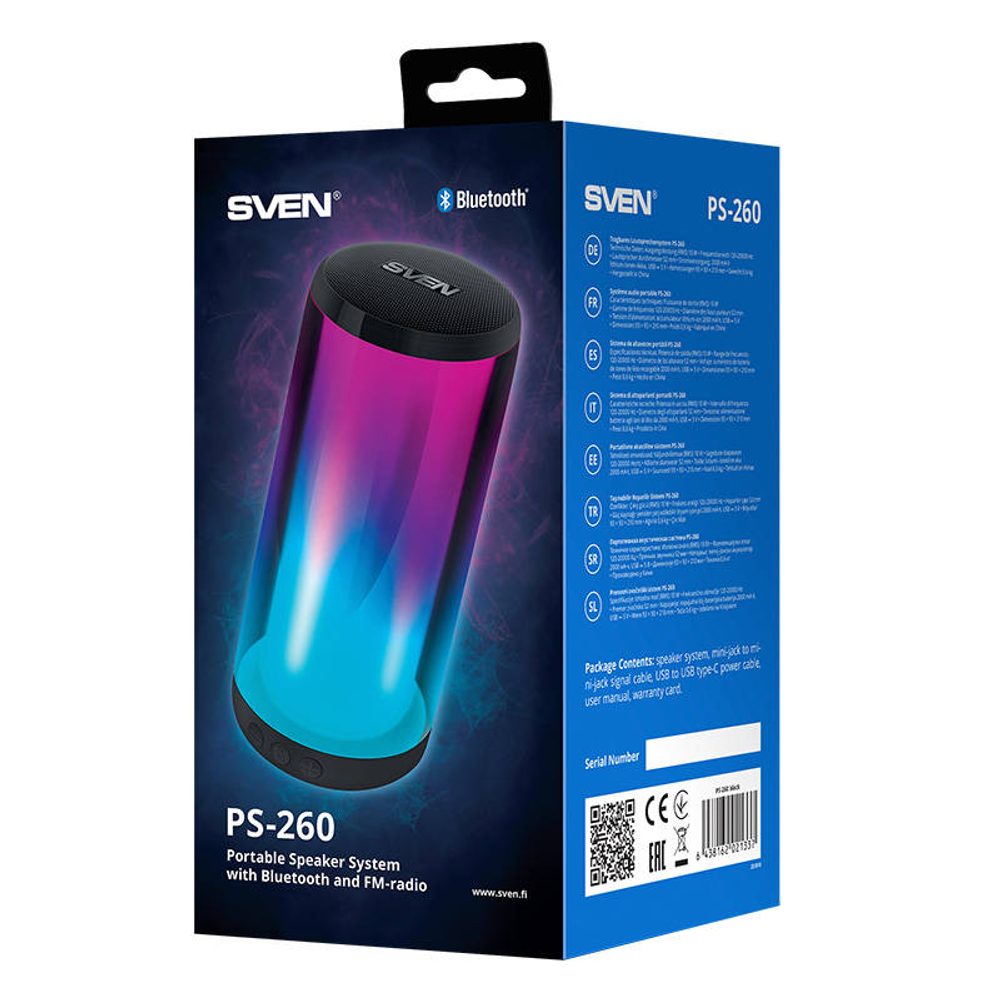 Sven Reproduktor PS-260, 10W, Bluetooth, černý