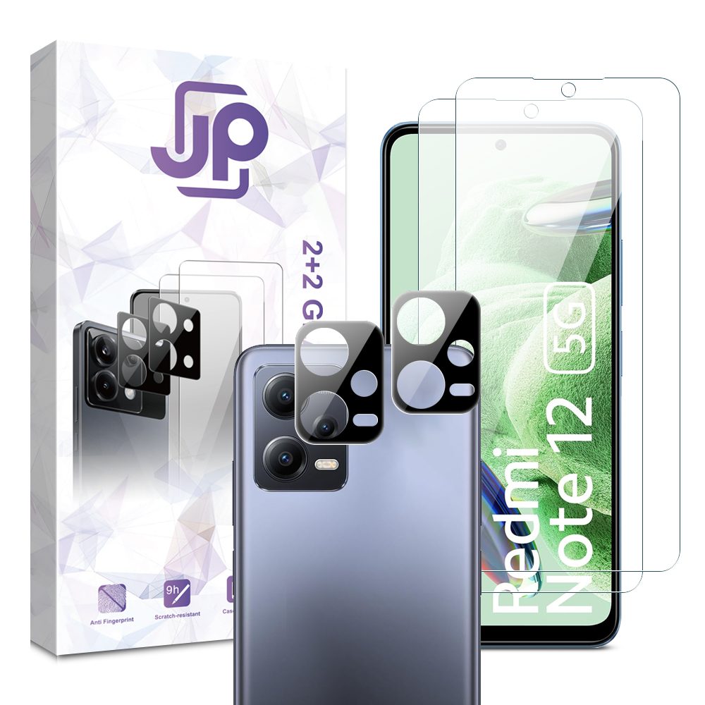 JP Combo pack, 2 db edzett üveg és 2 db kameraüveg készlet, Xiaomi Redmi Note 12 5G