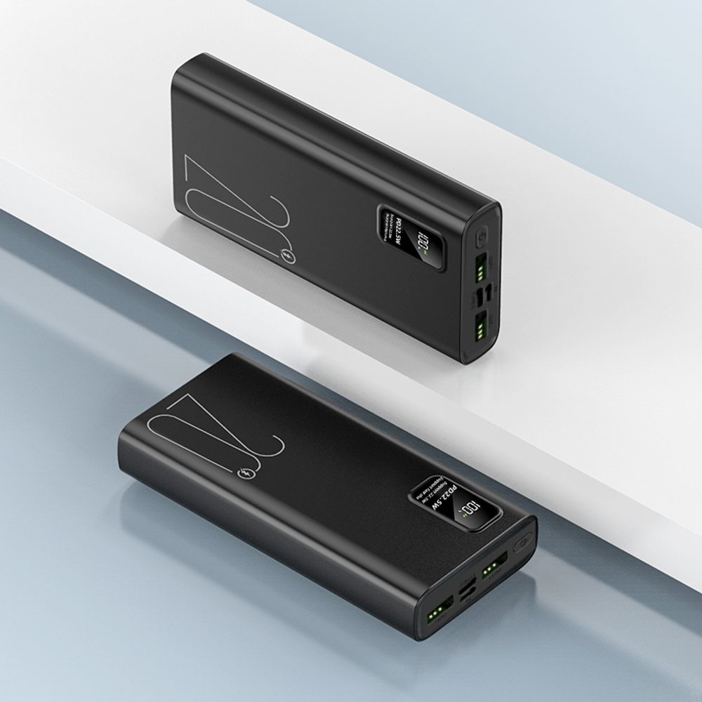 Powerbanka 20000mAh, PD 22,5 W, QC3.0, čierna