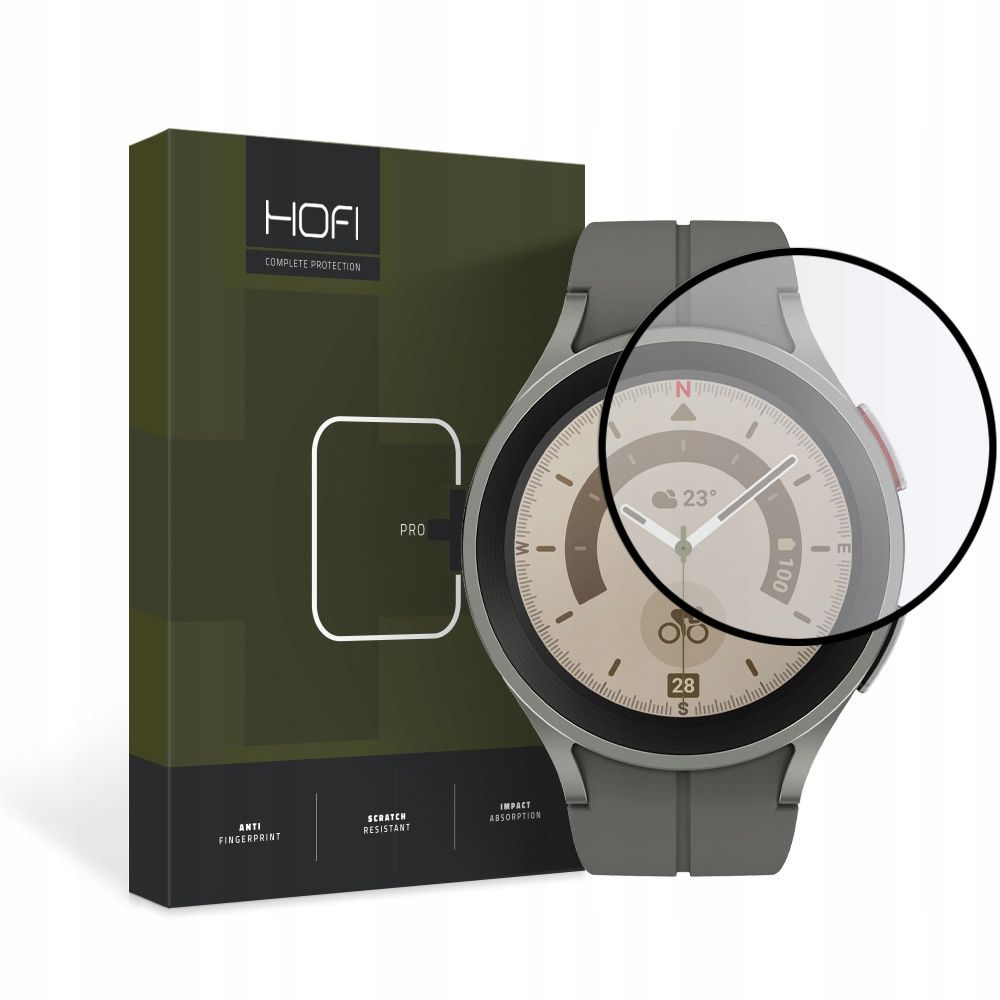 Hofi Hibridni Pro+ Zaštitno Kaljeno Staklo, Samsung Galaxy Watch 5 Pro (45 Mm), Crni