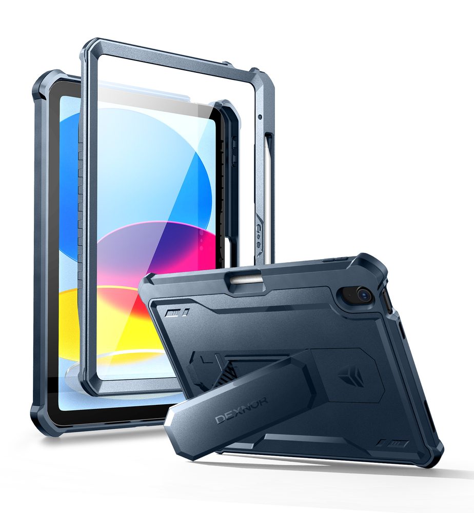 Dexnor 360 Kickstand borító iPad 10.9 2022 / iPad 11 2025, kék