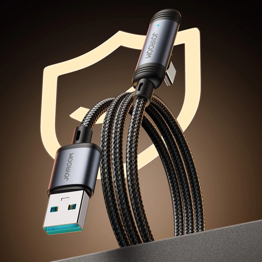 Joyroom S-A56 EnjoyX Series 90° kábel USB-A - USB-C, 3A, 1,2 m, čierny