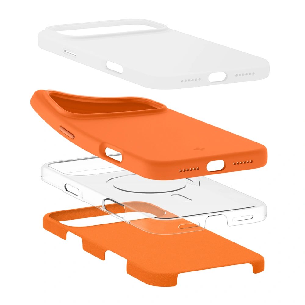 Spigen Silicone Fit Mag MagSafe, iPhone 17 Pro, oranžový