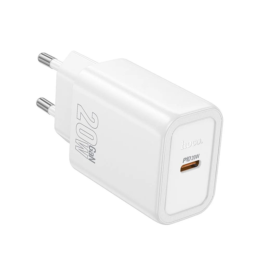 Hoco Hálózati töltő N60 USB-C, PD QC 20W, fehér
