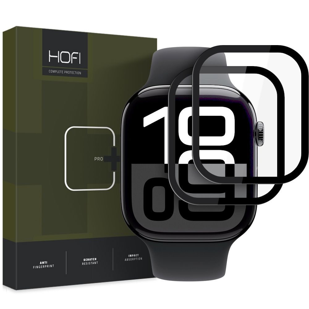 Levně Hofi Pro+ Hybridní sklo, Apple Watch 10 / 11 (46 mm), černé, 2 kusy