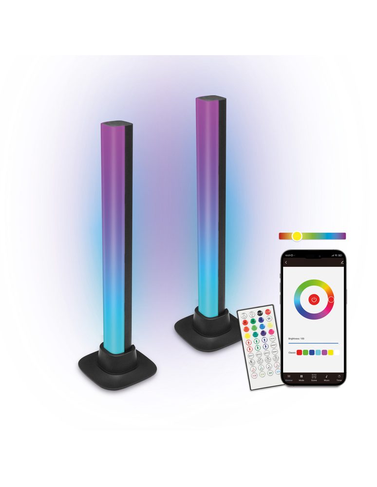 Lightbars SmartLED Ksix világitó rudak, 5W, 35 lumen, távirányító, RGBIC, WiFi