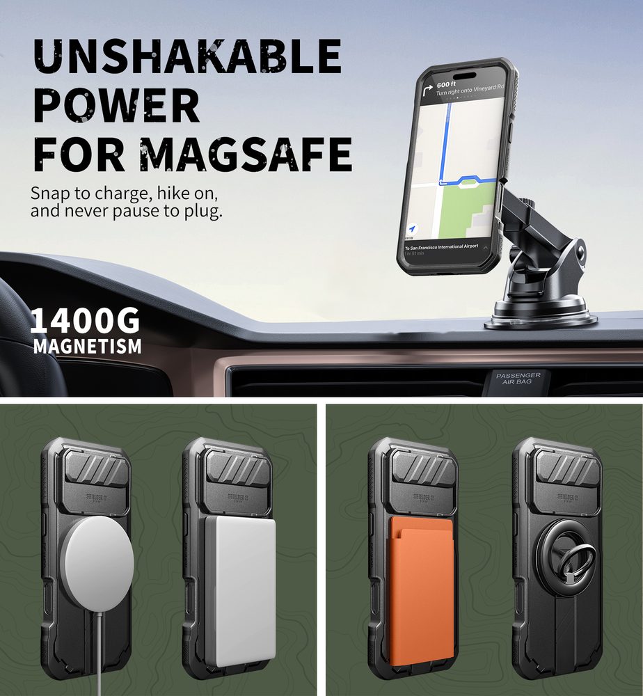 Dexnor MagSafe 360 Kickstand Camprotector obal iPhone Air, čierny