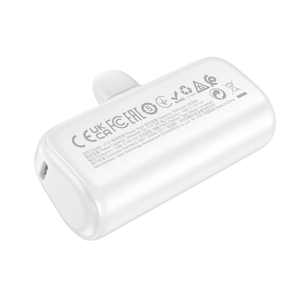 Hoco PowerBanka Cool J116 - Mini Vrecková Nabíjačka S Digitálnym LED Displejom, 5000 MAh, čierna, Lightning