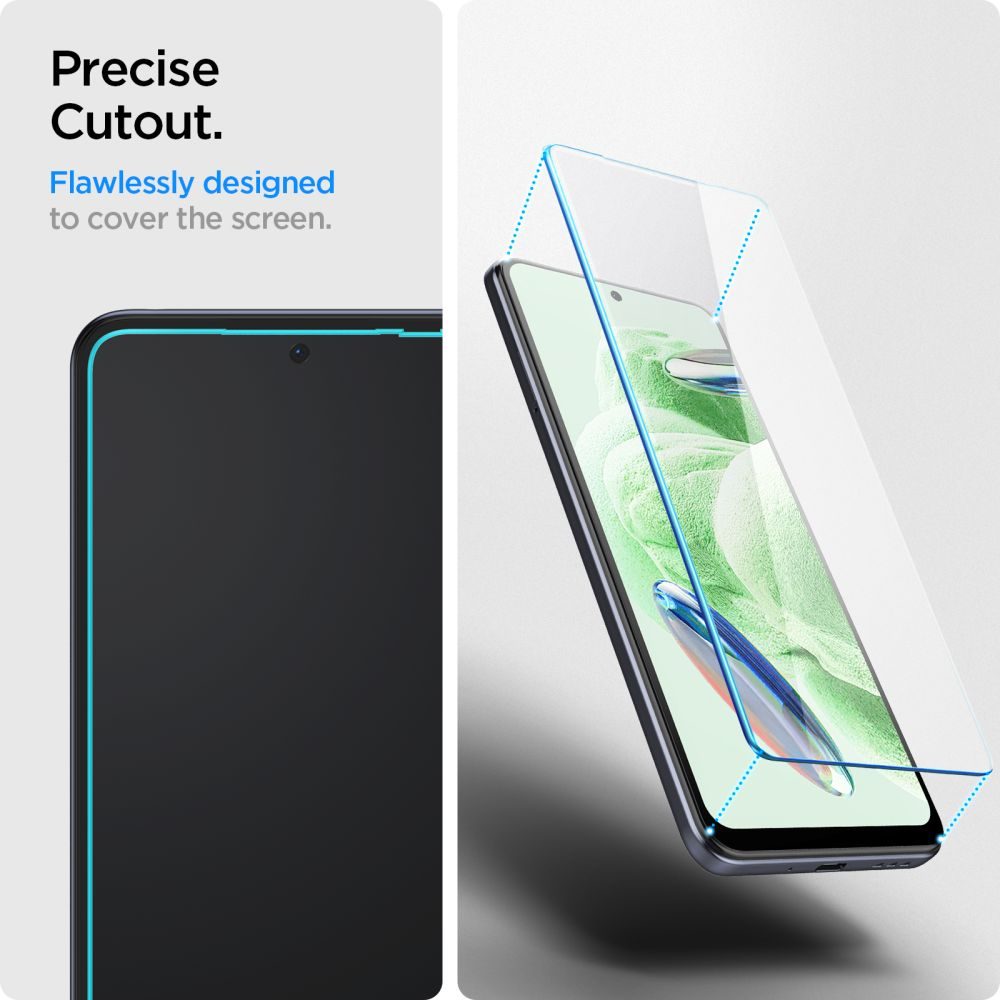 Spigen Glas.Tr Slim, Folie De Sticlă Securizată 2 Bucăți, Xiaomi Redmi Note 12 5G / Poco X5 5G