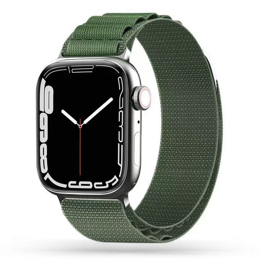 Tech-Protect Nylon PRO Szíj, Apple Watch 4 / 5 / 6 / 7 / 8 / 9 / SE (38 / 40 / 41 Mm), Zöld