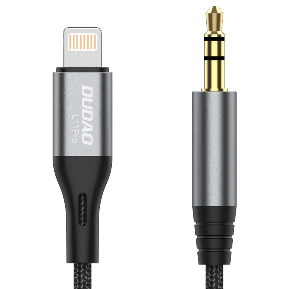 Dudao L11PRO Audio kábel Lightning - Mini jack 3,5 mm, 1 m, szürke
