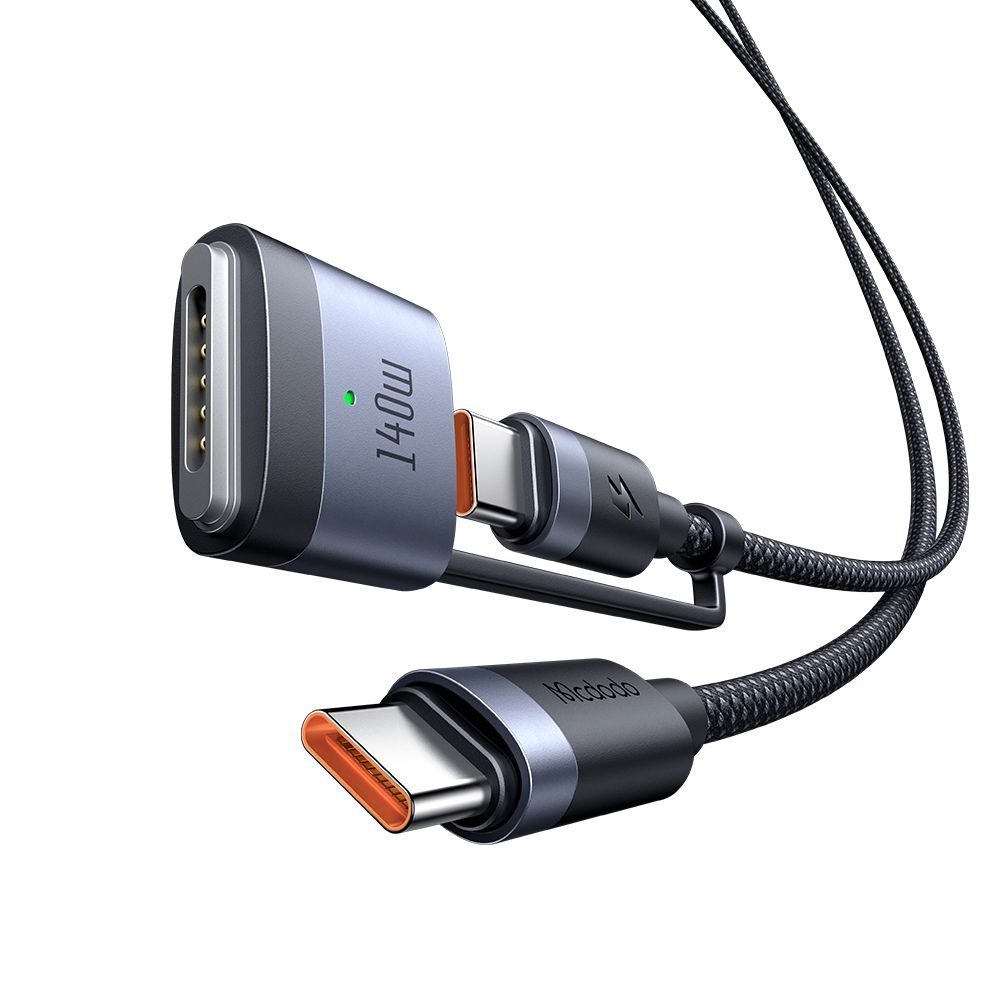 Levně Mcdodo 2v1 datový kabel (CA-0140) USB-C - USB-C + MagSafe 3, 240W, LED indikátor, 2 m, černý