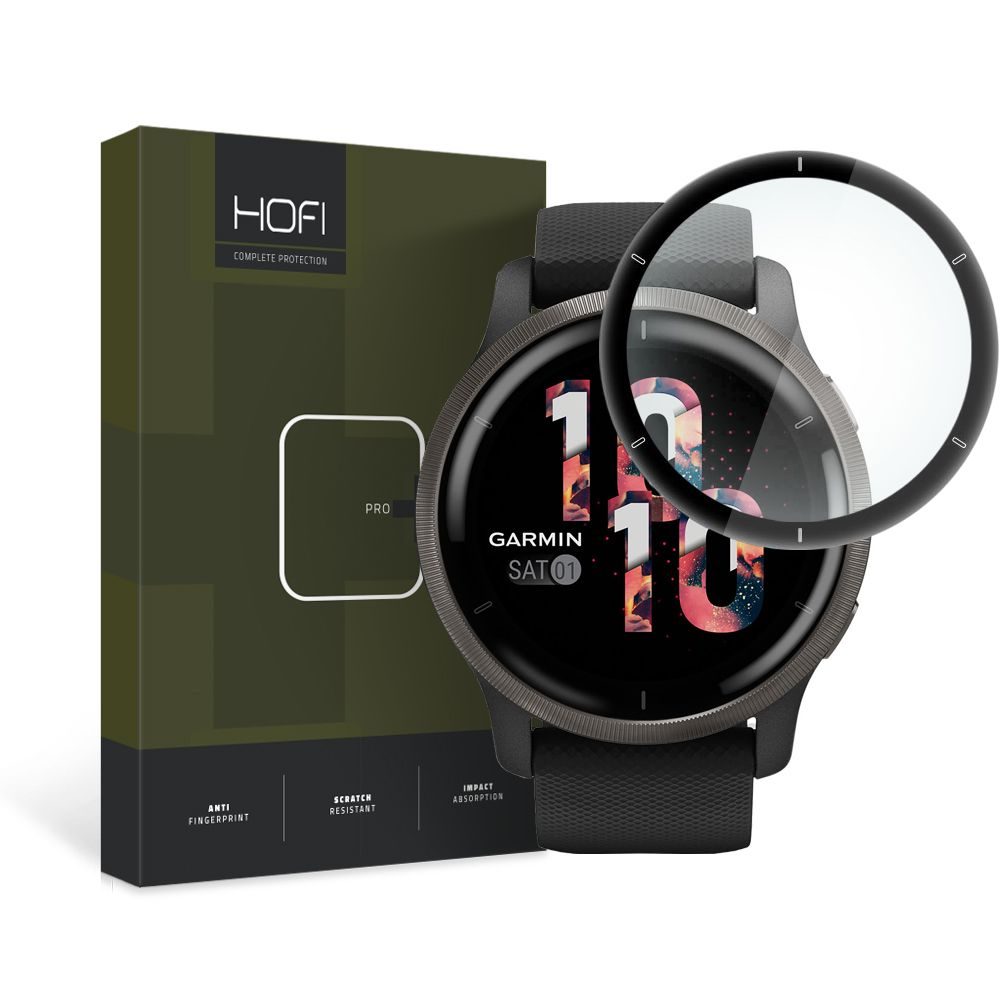 Hofi Hybrid Pro+ Zaščitno Kaljeno Steklo, Garmin Venu 2, črna