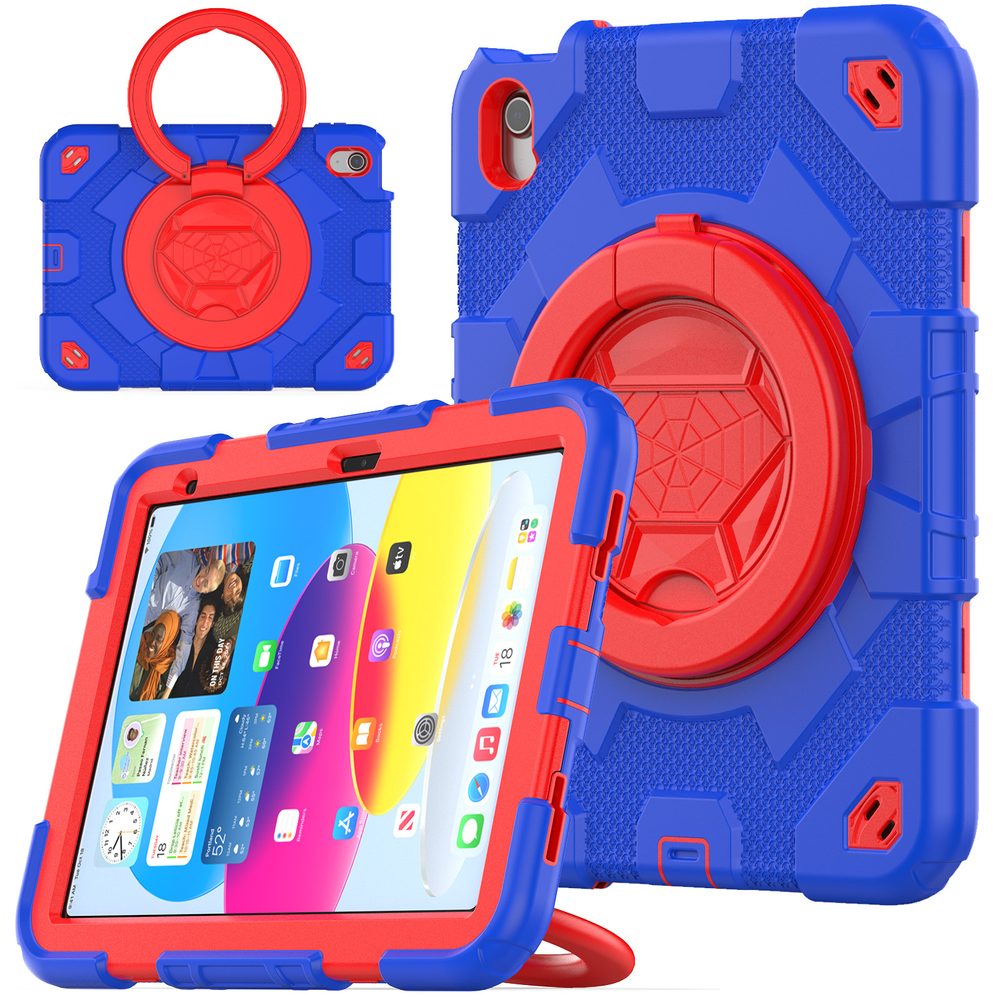 JP Kids360 obal na tablet, iPad 10.9 2022 (iPad 10) / iPad 11 2025 (iPad 11), modro-červený